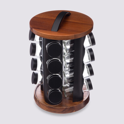 support-rotatif-acacia-16-pots-a-epices