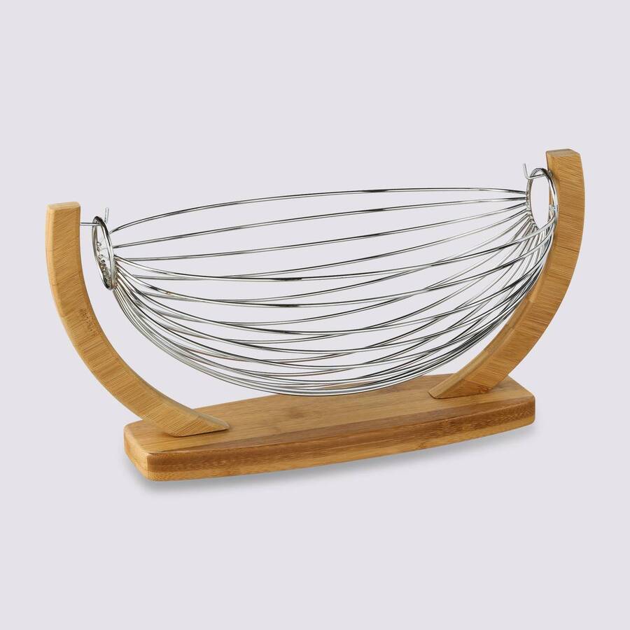 Corbeille balançoire métal 36x21cm Bambou