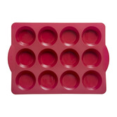 Moule 12 muffins silicone- rouge Silicone pro