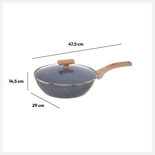 Grill Aus Geschmiedetem Aluminium – 28 Cm Durchmesser, Mit PTFE-Beschichtung & Edelstahlteilen