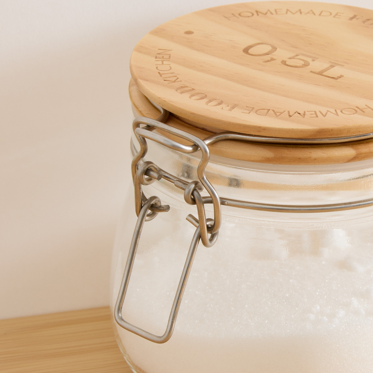 Bocal verre couvercle pin, 0,5l Wording