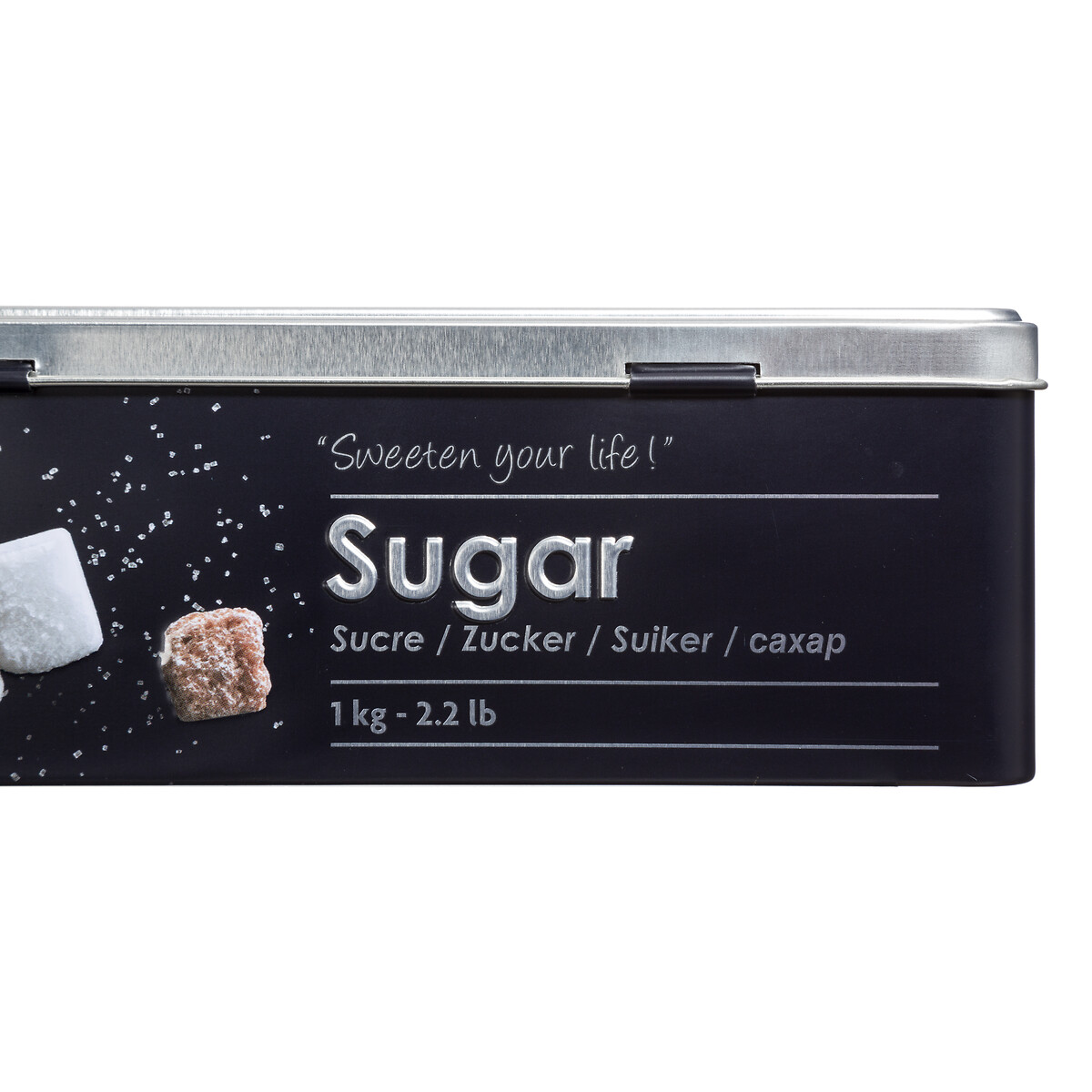 Boîte à sucre morceaux métal, noir