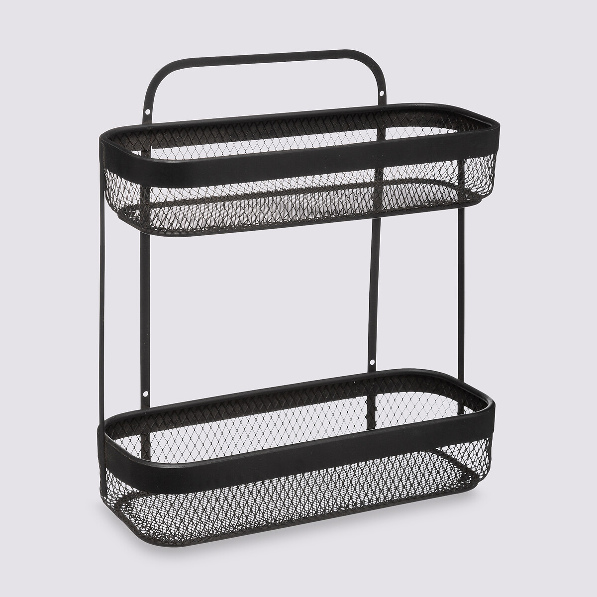 Petite étagère 2 niveaux métal, noir Mayaj