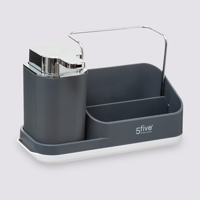 organiseur-evier-avec-distributeur-300ml-gris