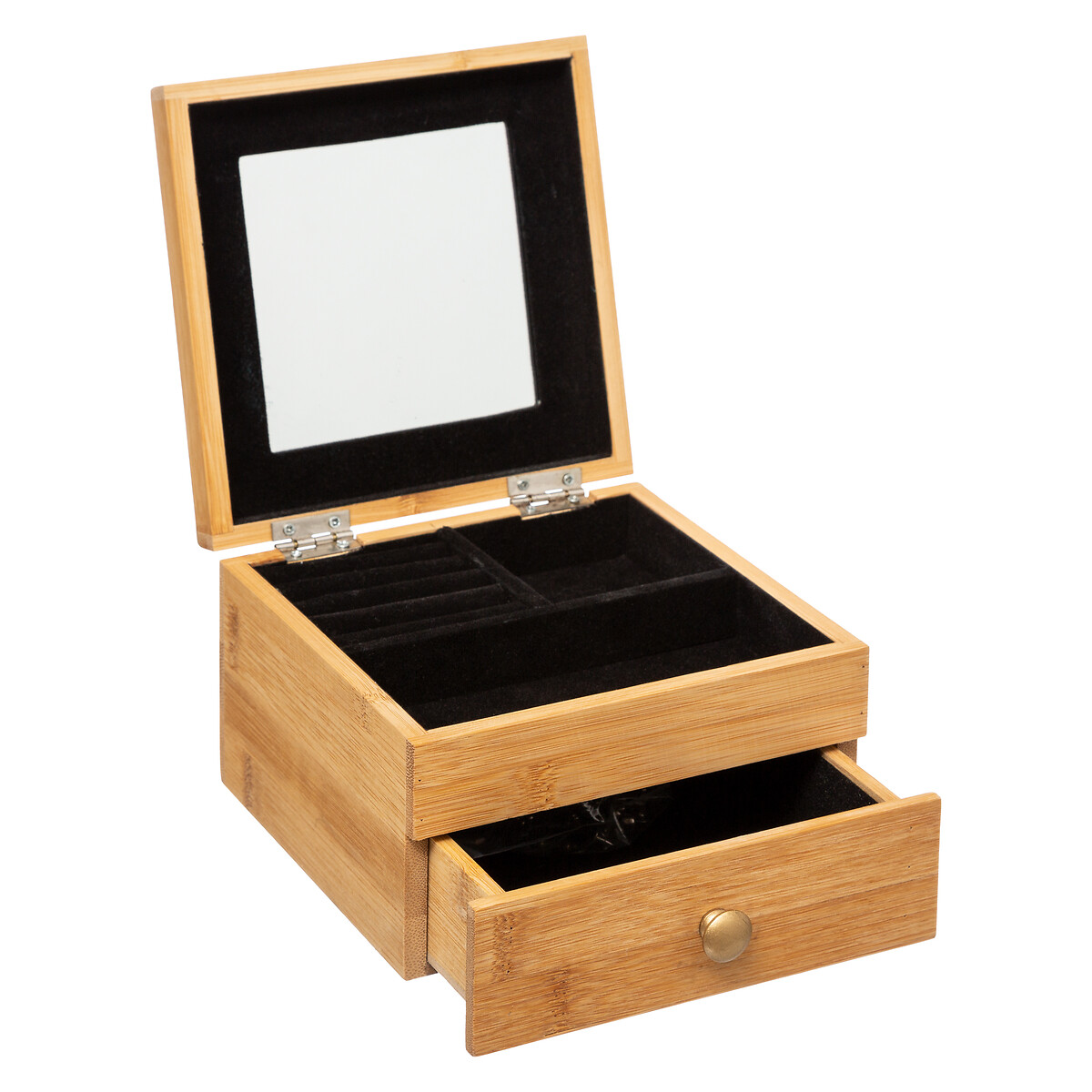 Petite boîte à bijoux avec miroir Bambou