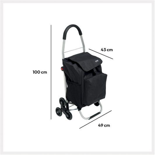 Chariot De Course Pliable 6 Roues 36L 5five - Vert Kaki - Courses Faciles Et Pratiques