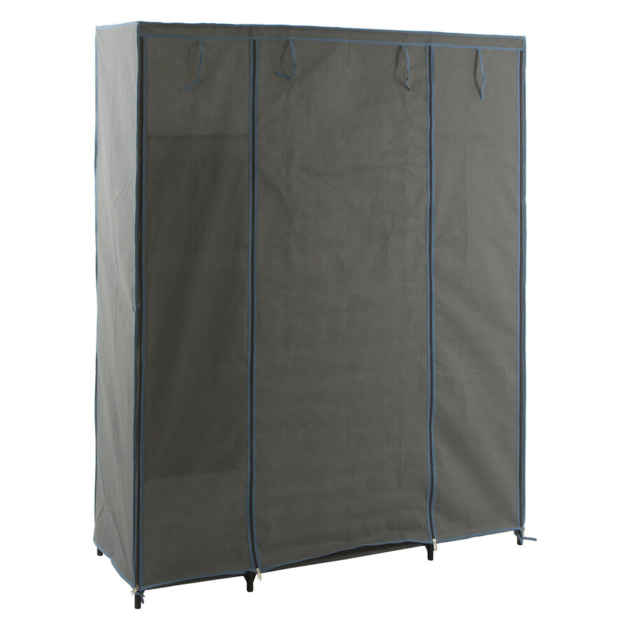 Armoire penderie 3 boîtes, tissu gris anthracite 