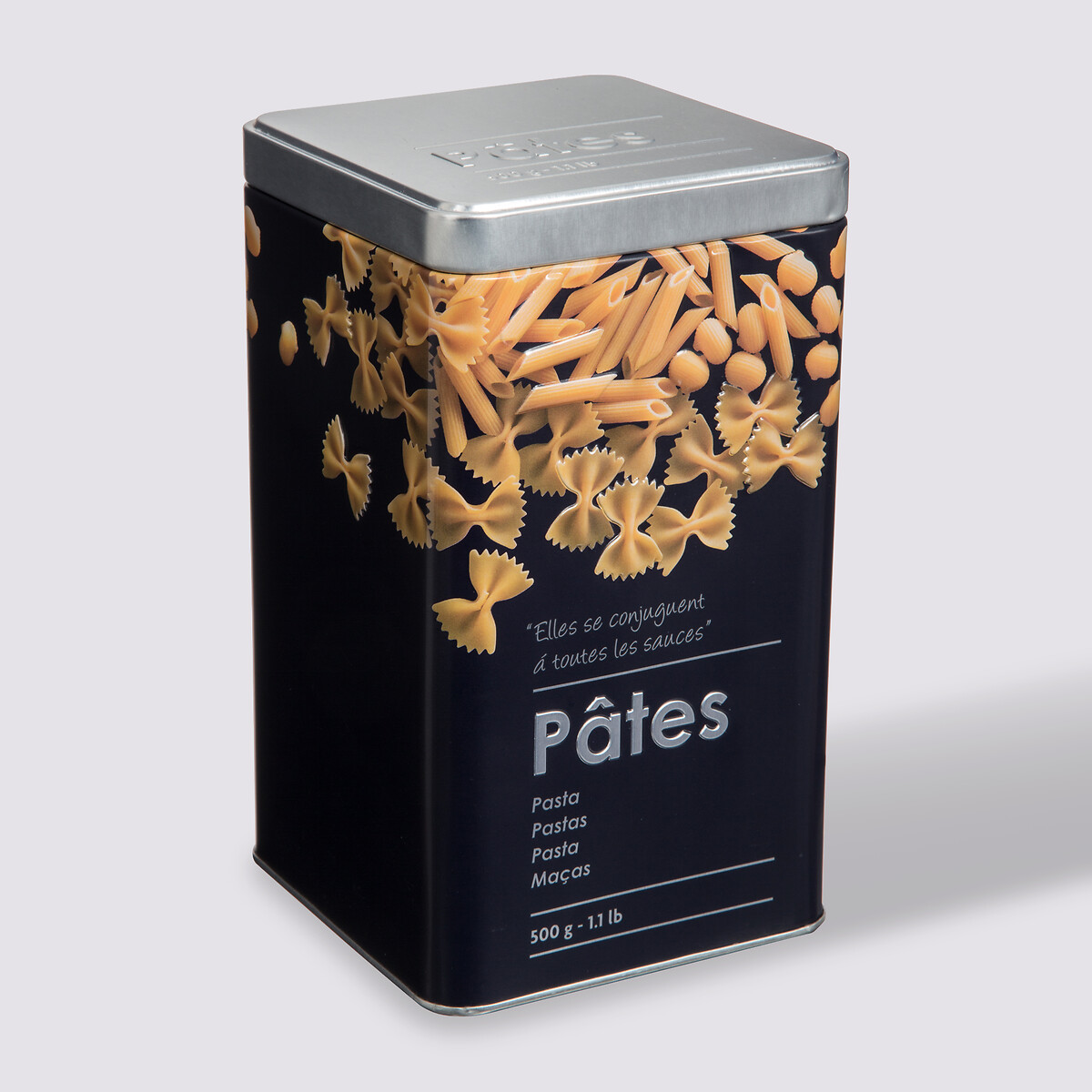 Boîte à pâtes 500g métal, noir Black edition
