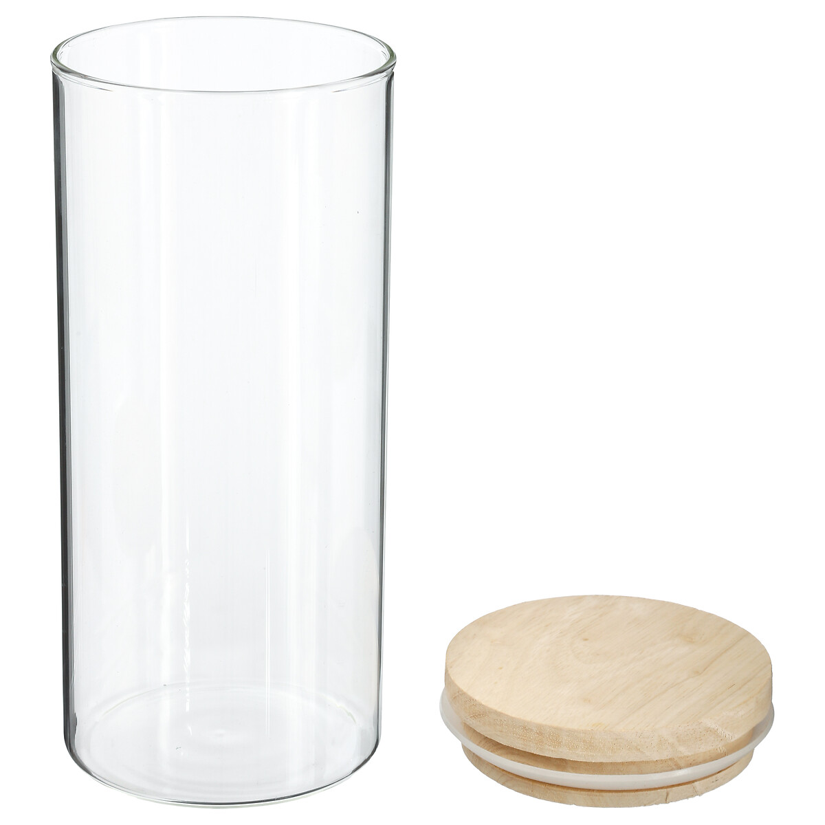 Bocal verre couvercle bois 1,3l