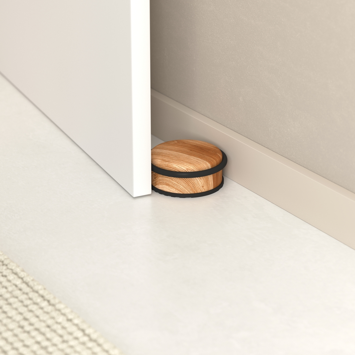Stop-porte bas, effet bois naturel