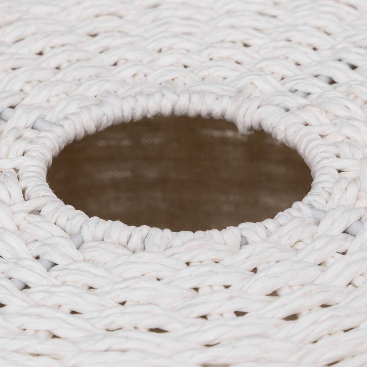 Panier à linge rond 40l, blanc Vannerie