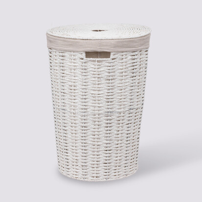 panier-a-linge-rond-40l-blanc