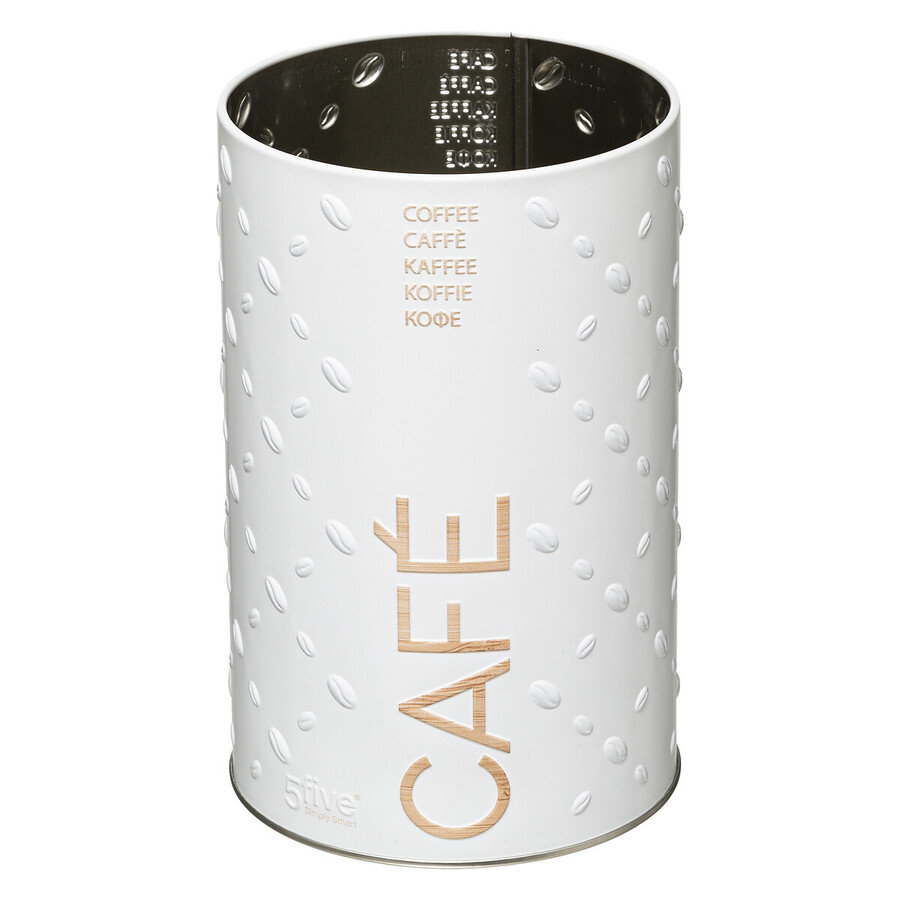 Boîte à café métal 500g, blanc Scandi nature