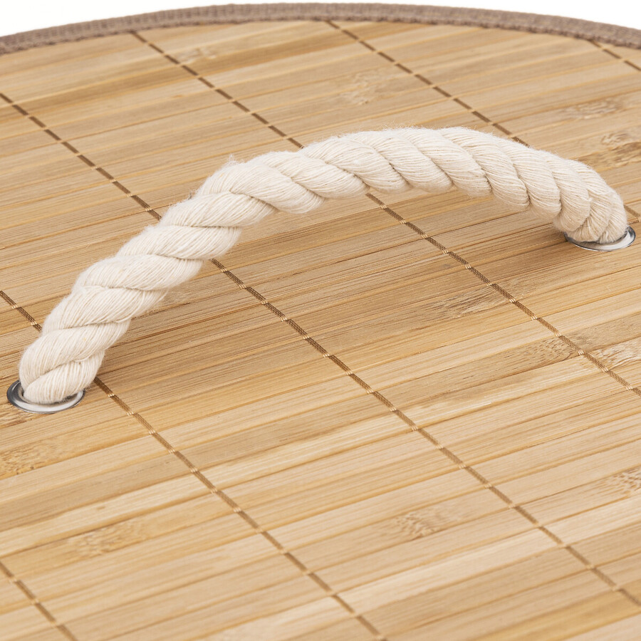 Panier à linge rond, 48l Bambou