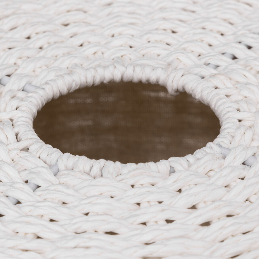 Panier à linge rond 40l, blanc Vannerie