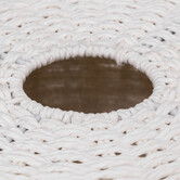 Panier à linge rond 40l, blanc Vannerie