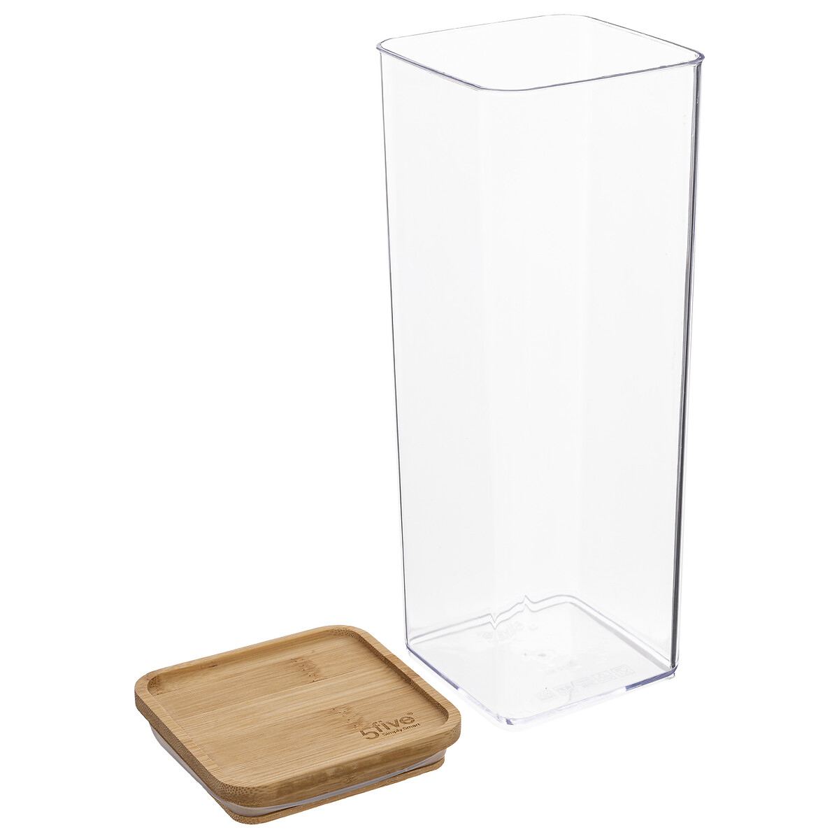 Boîte de conservation carrée couvercle bambou, 2l