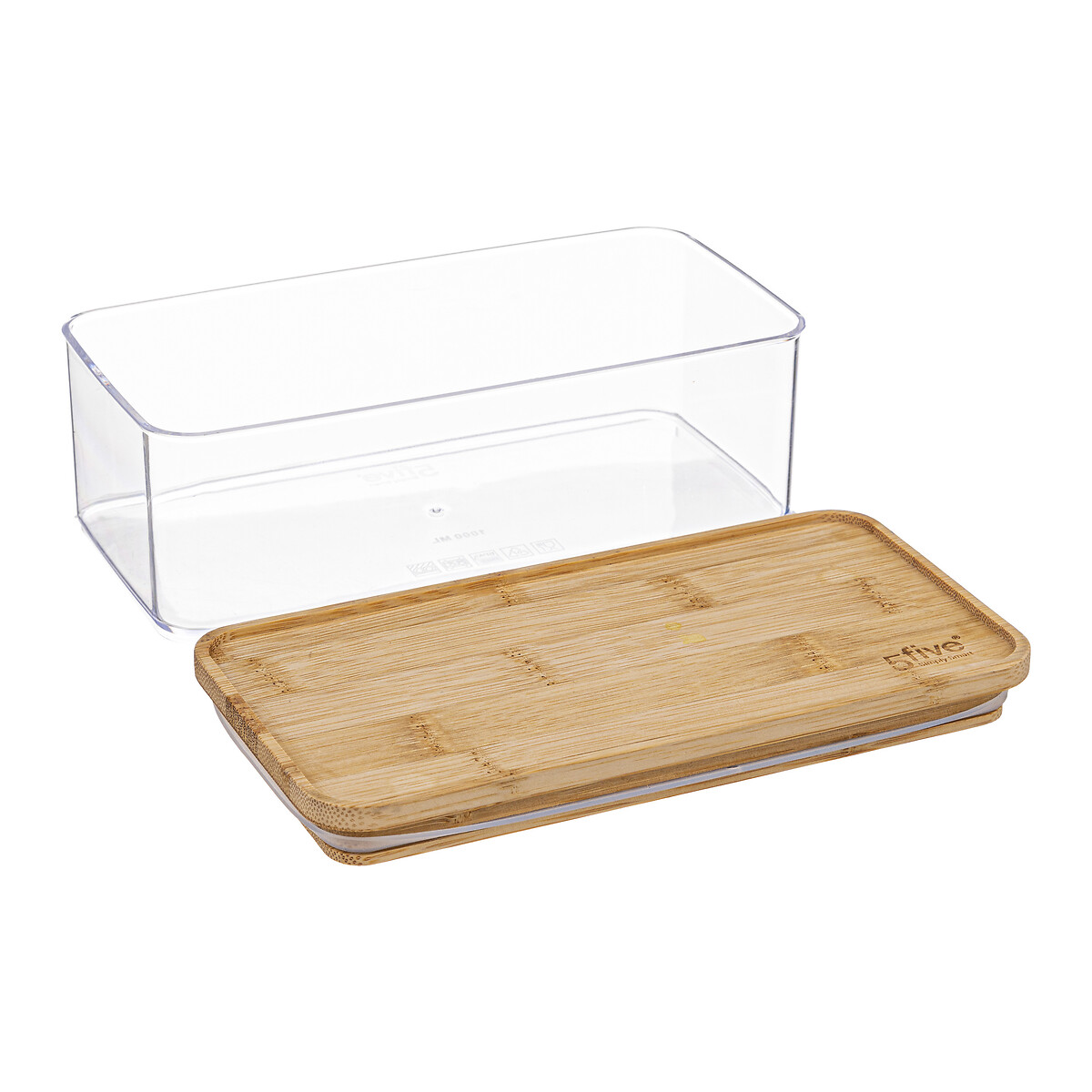 Boîte de conservation rect couvercle bambou, 1l Eske