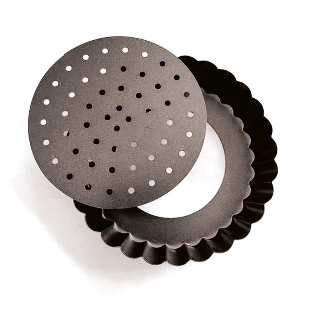 Sollbry Lot de 2 moules à pizza ronds perforés antiadhésifs en acier