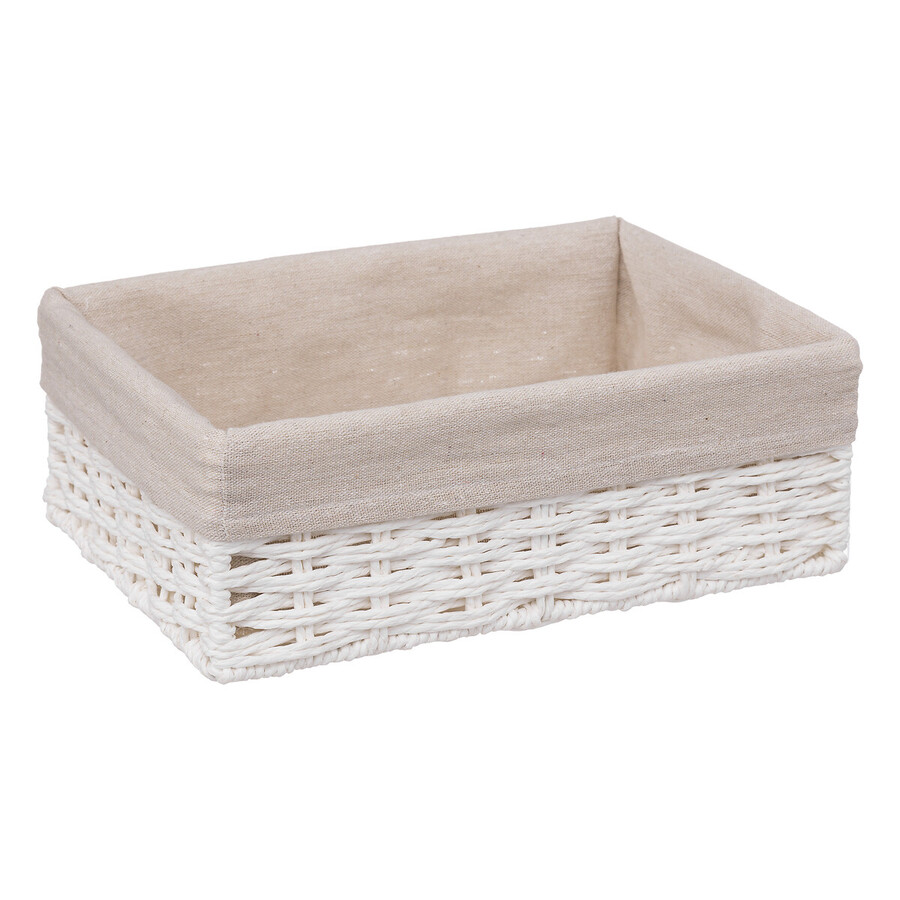 2 paniers de rangement, blanc Vannerie