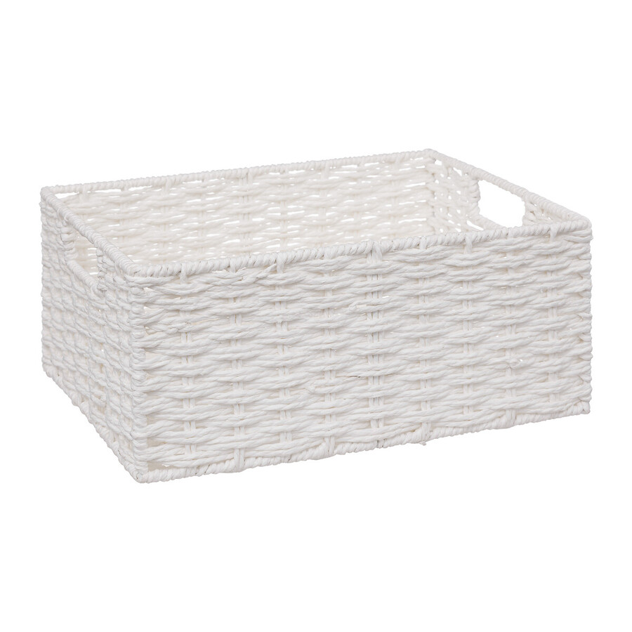 4 paniers de rangement, blanc Vannerie