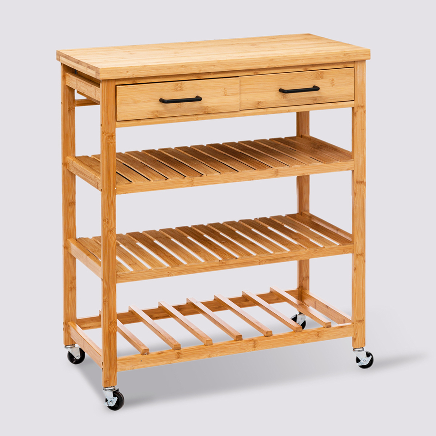 Desserte grand modèle 2 tiroirs, bambou Blackbamboo