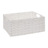 4 paniers de rangement, blanc Vannerie