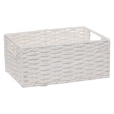 4 paniers de rangement, blanc Vannerie