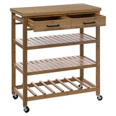 Desserte grand modèle 2 tiroirs, bambou Blackbamboo