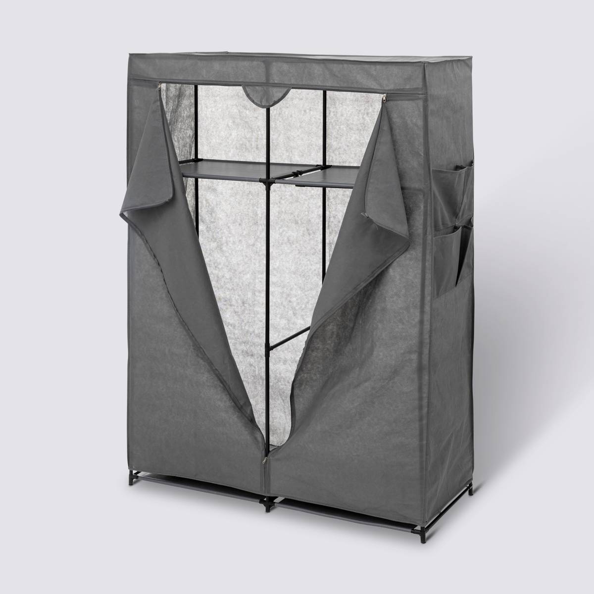 Armoire 2 penderies, gris