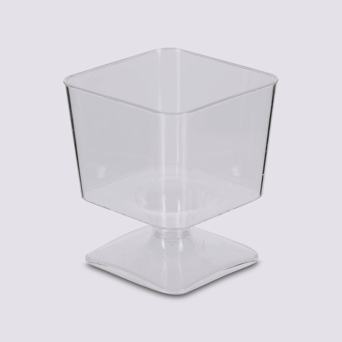 12 verrines carrées sur pieds, plastique