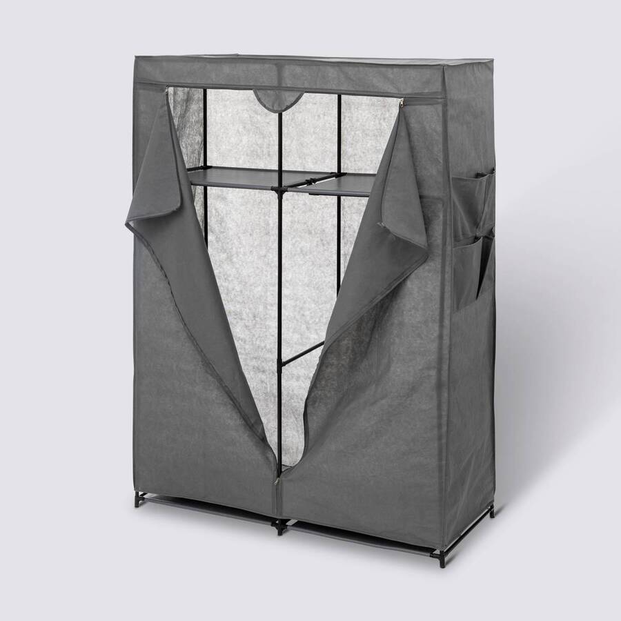 Armoire 2 penderies, gris