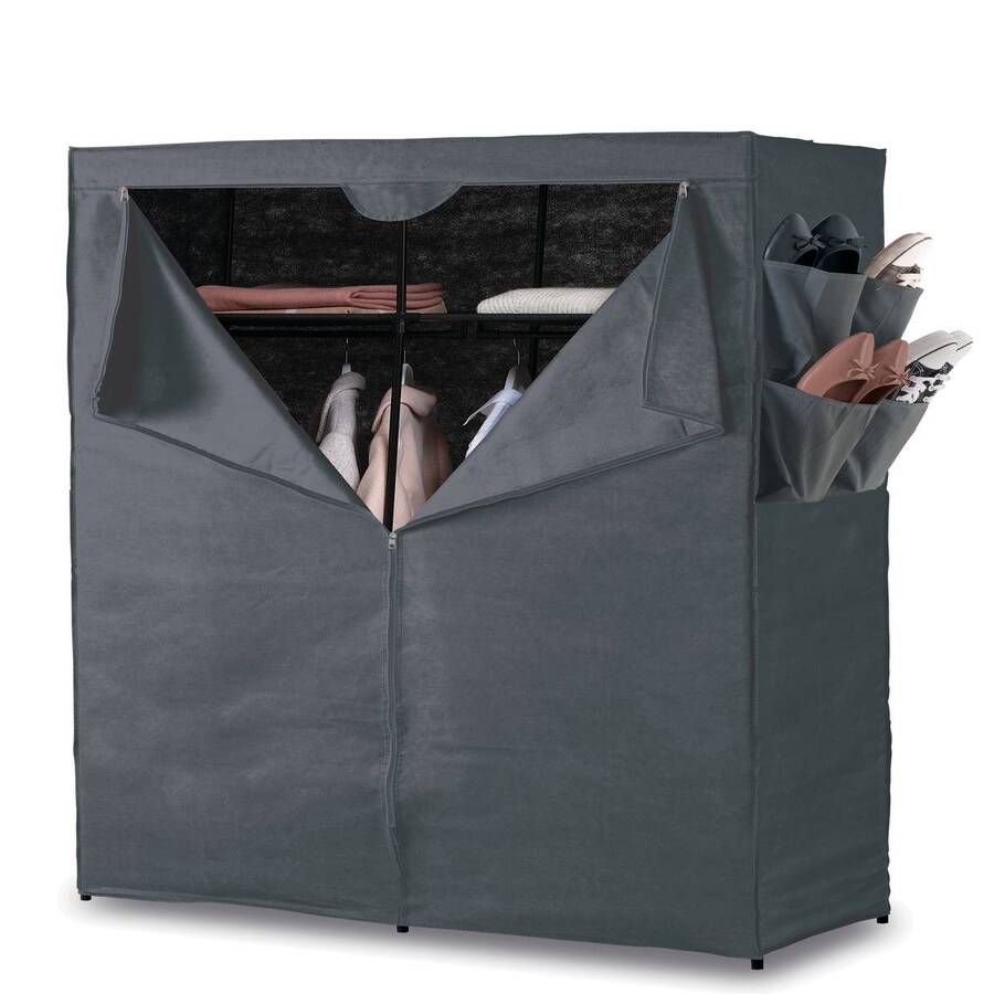 Armoire 2 penderies, gris