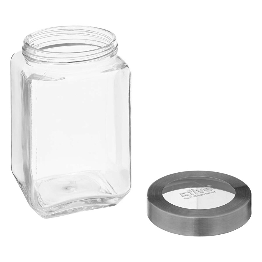 Bocal verre couvercle contour acier 1,6l Miro