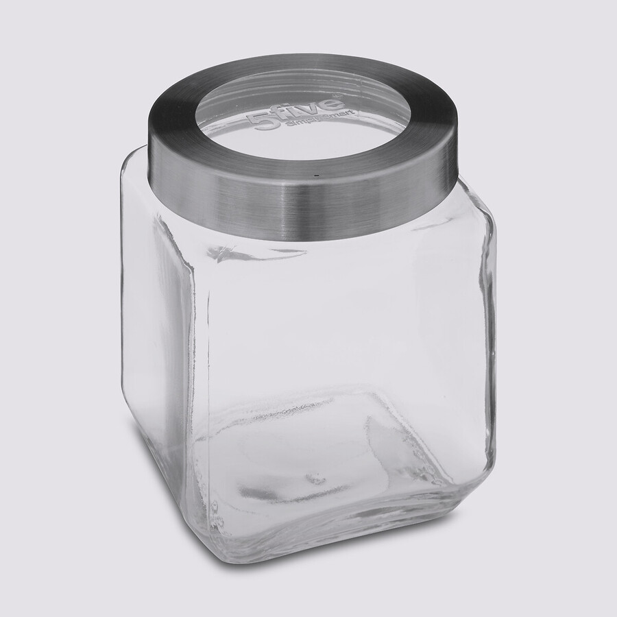 Bocal verre couvercle contour acier 1,2l Miro