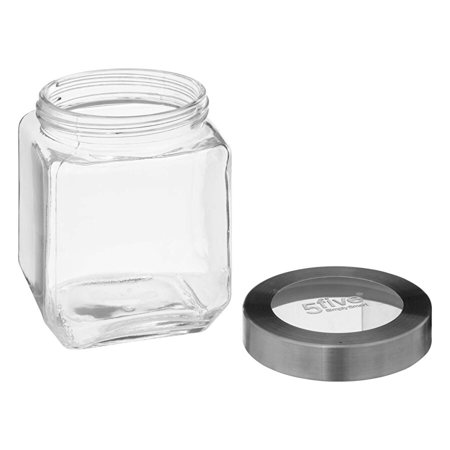Bocal verre couvercle contour acier 1,2l Miro