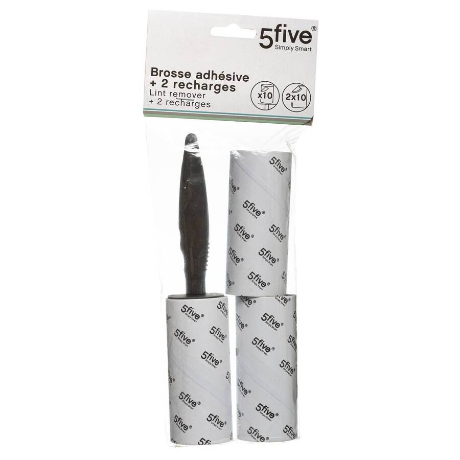 Brosse à vêtements 2 recharges, gris 