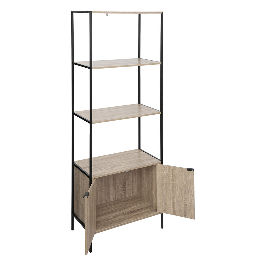 Étagère 5 Niveaux Bivoak - Dimensions 180 X 60 Cm - Effet Bois - Pour Rangement Salon, Garage, Bureau