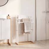 Porte-serviettes sur pieds, blanc Naturéo