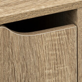 Étagère 4 cases porte, effet bois naturel Ceda