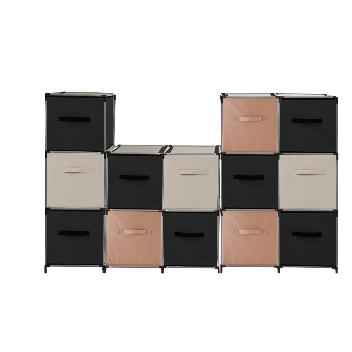 Panier tissu 31x31 cm, gris anthracite Mix'n modul