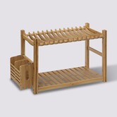 Égouttoir 2 niveaux et couverts Bambou