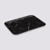 Plateau rectangulaire 33x43cm, effet marbre noir 