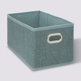 Panier tissu 15x31 cm, bleu pétrole chiné Mix'n modul