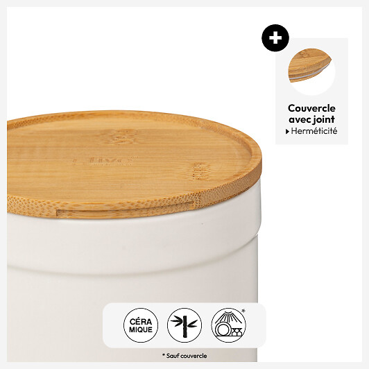 Boîte Biscuits Céramique Naturéo Blanc - 5 Five Simply Smart - Stockage Alimentaire élégant