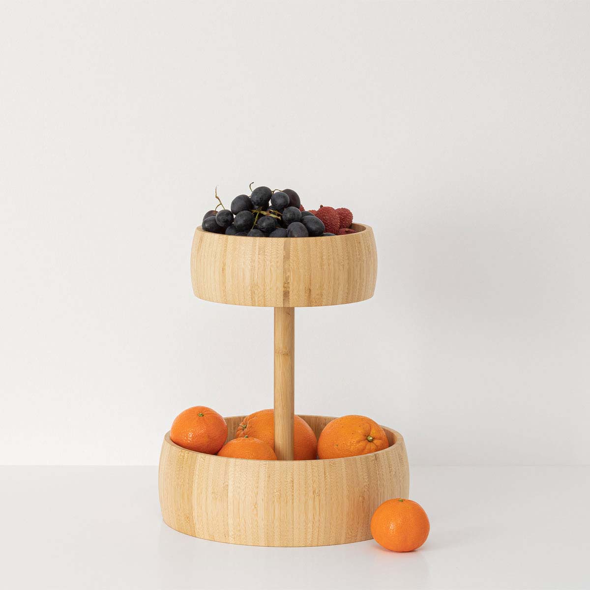 Corbeille à Fruits Métal Noir Avec Compartiment Amovible Jaune - 32x21,2x10,5 Cm