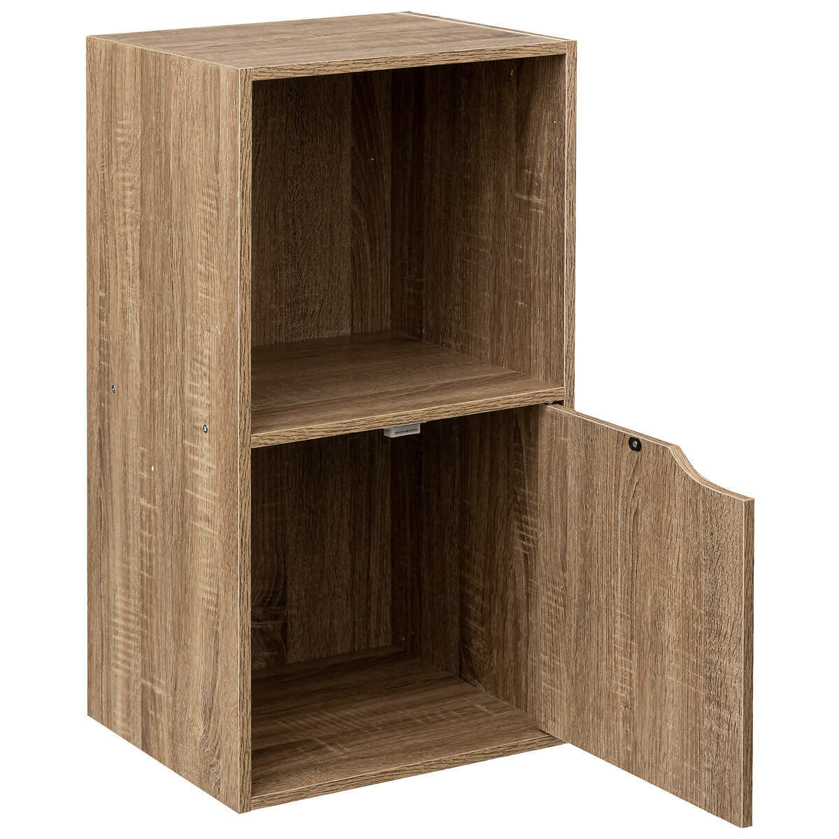 Five - Meuble Étagère 2 Cases Rangement Style Industriel | Effet Bois Foncé 67.5cm