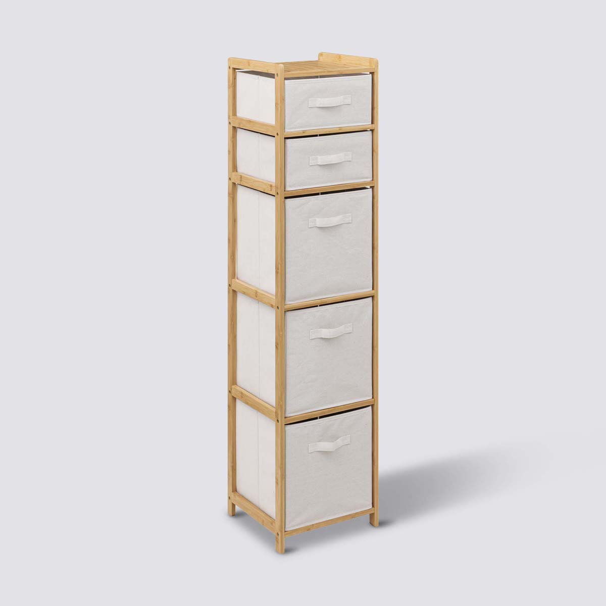 Étagère avec 5 paniers, bambou Tidy box