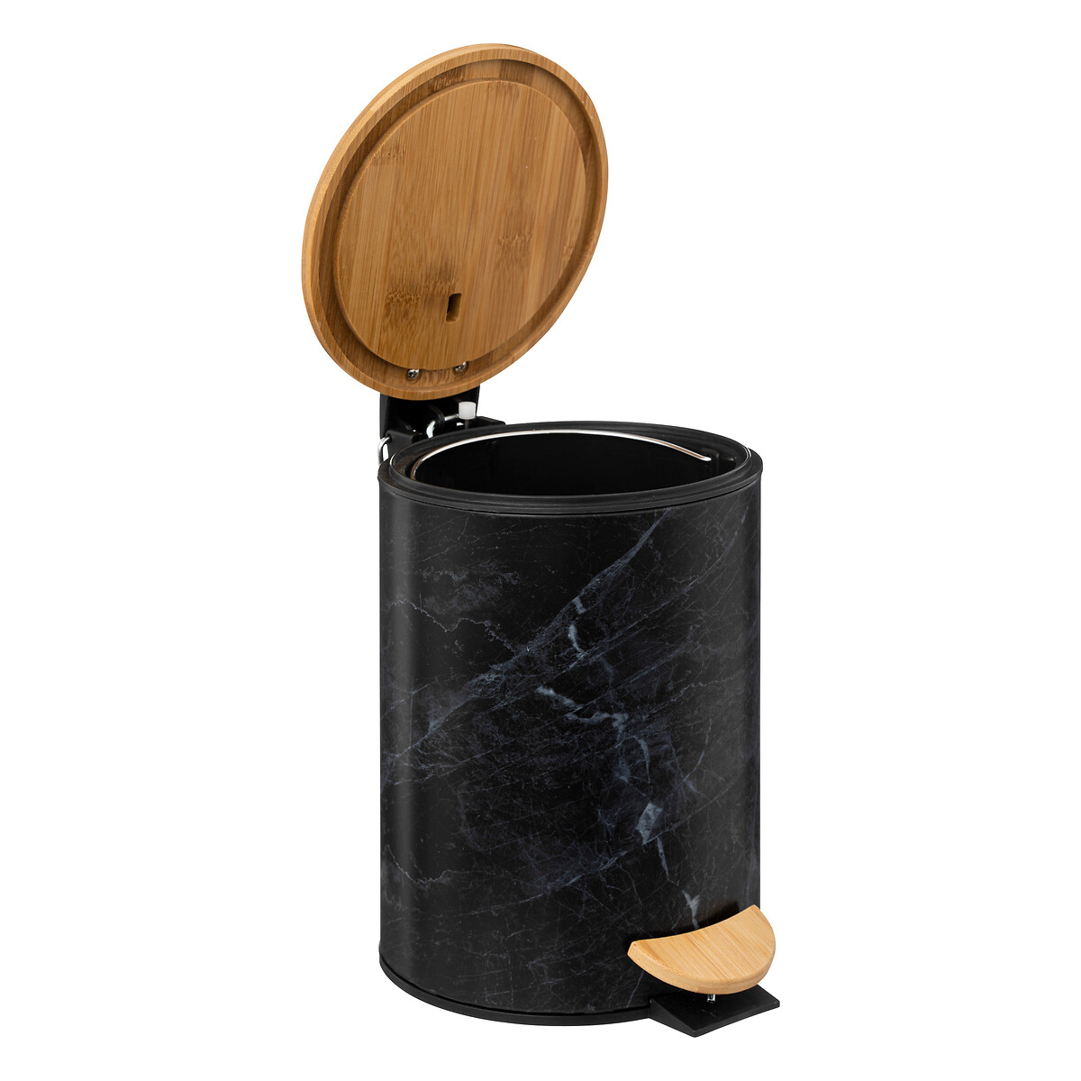 Poubelle soft close métal 3l, noir Lea