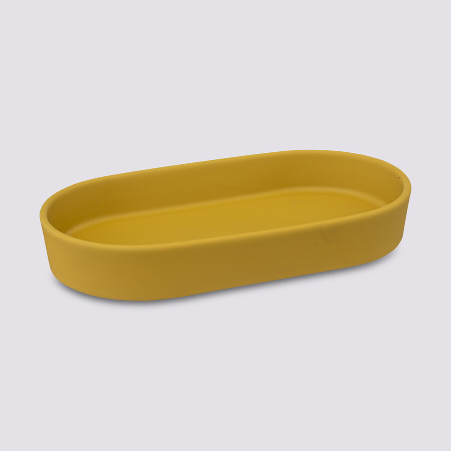 Plateau en grès, jaune moutarde Colorama